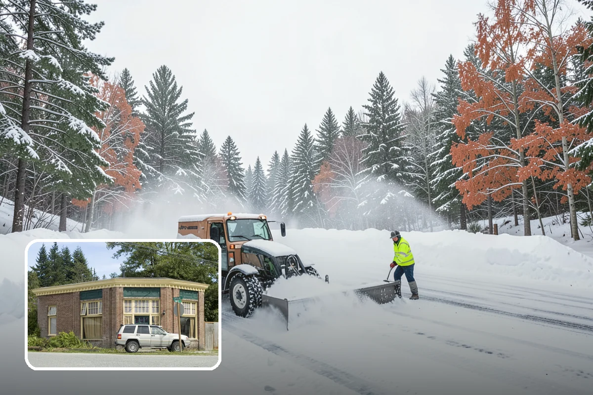 Restaurant Snow Plowing in Hamilton, Skagit County, WA - Customer lot and delivery lane cleared before service
