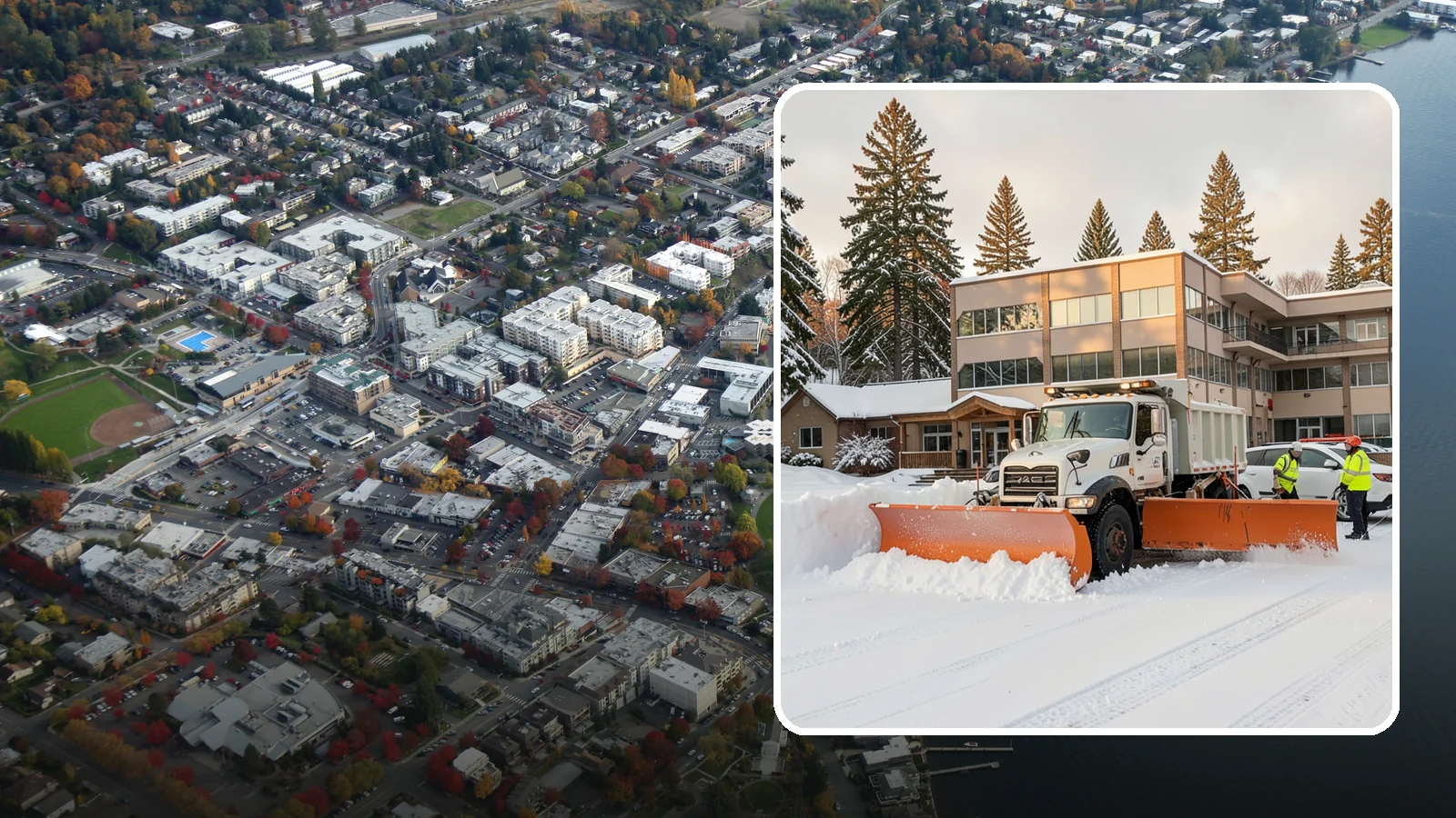 Restaurant Snow Plowing in Kirkland, King County, WA - We plow restaurant lots and entrances before service so diners and delivery drivers reach your doors safely.