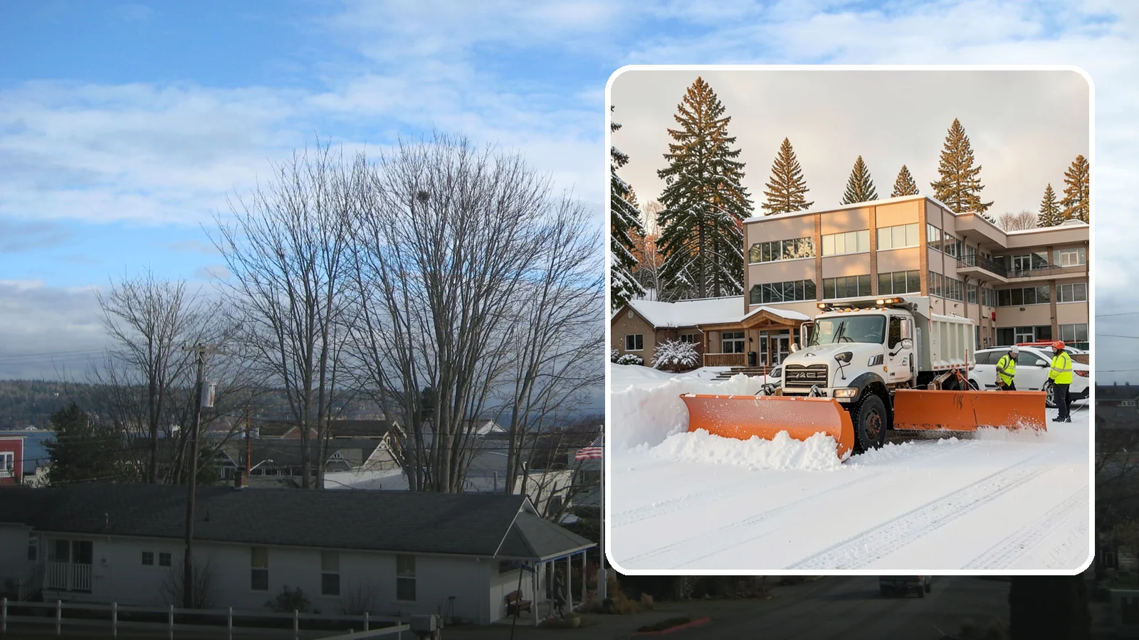 Restaurant Snow Plowing in Langley, Island County, WA - We plow restaurant lots and entrances before service so diners and delivery drivers reach your doors safely.