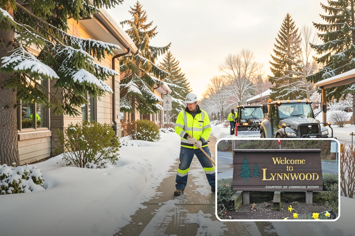 Restaurant Snow Plowing in Lynnwood, Snohomish County, WA - Customer lot and delivery lane cleared before service