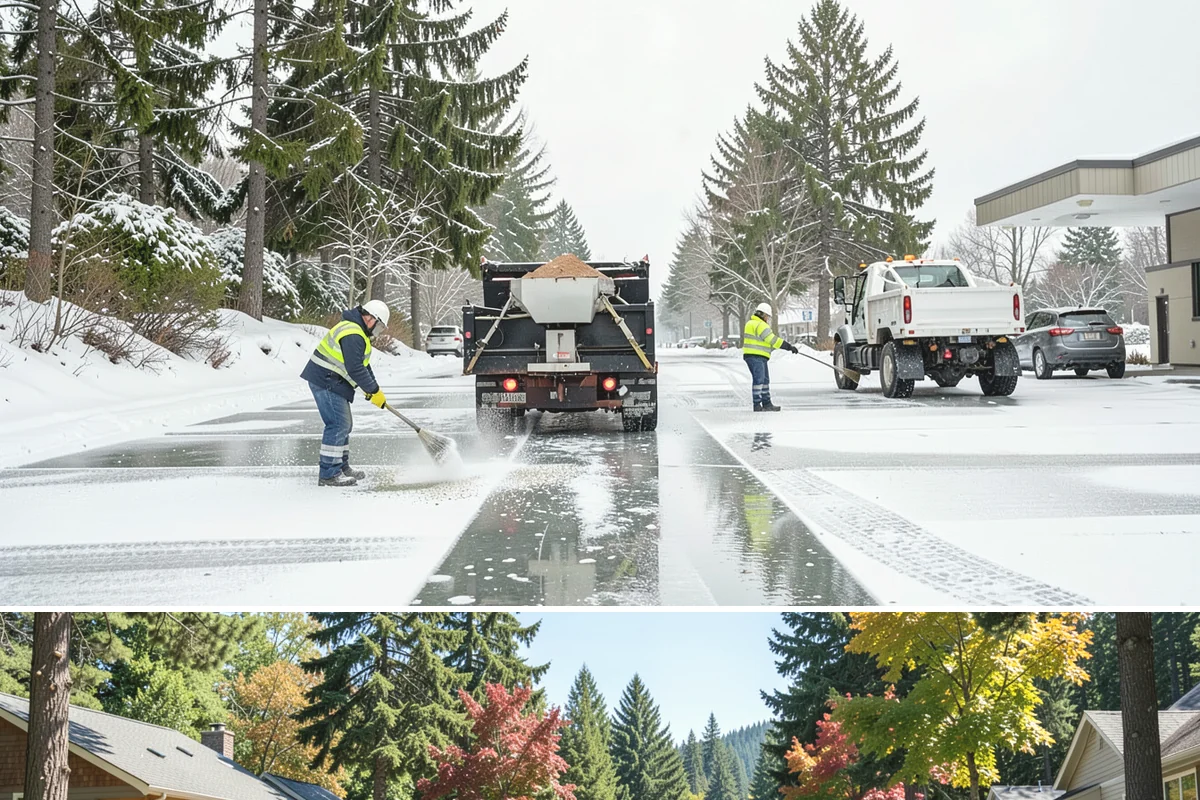 Restaurant Snow Plowing in Orting, Pierce County, WA - Set up service before the winter dining season so a storm never keeps diners away.