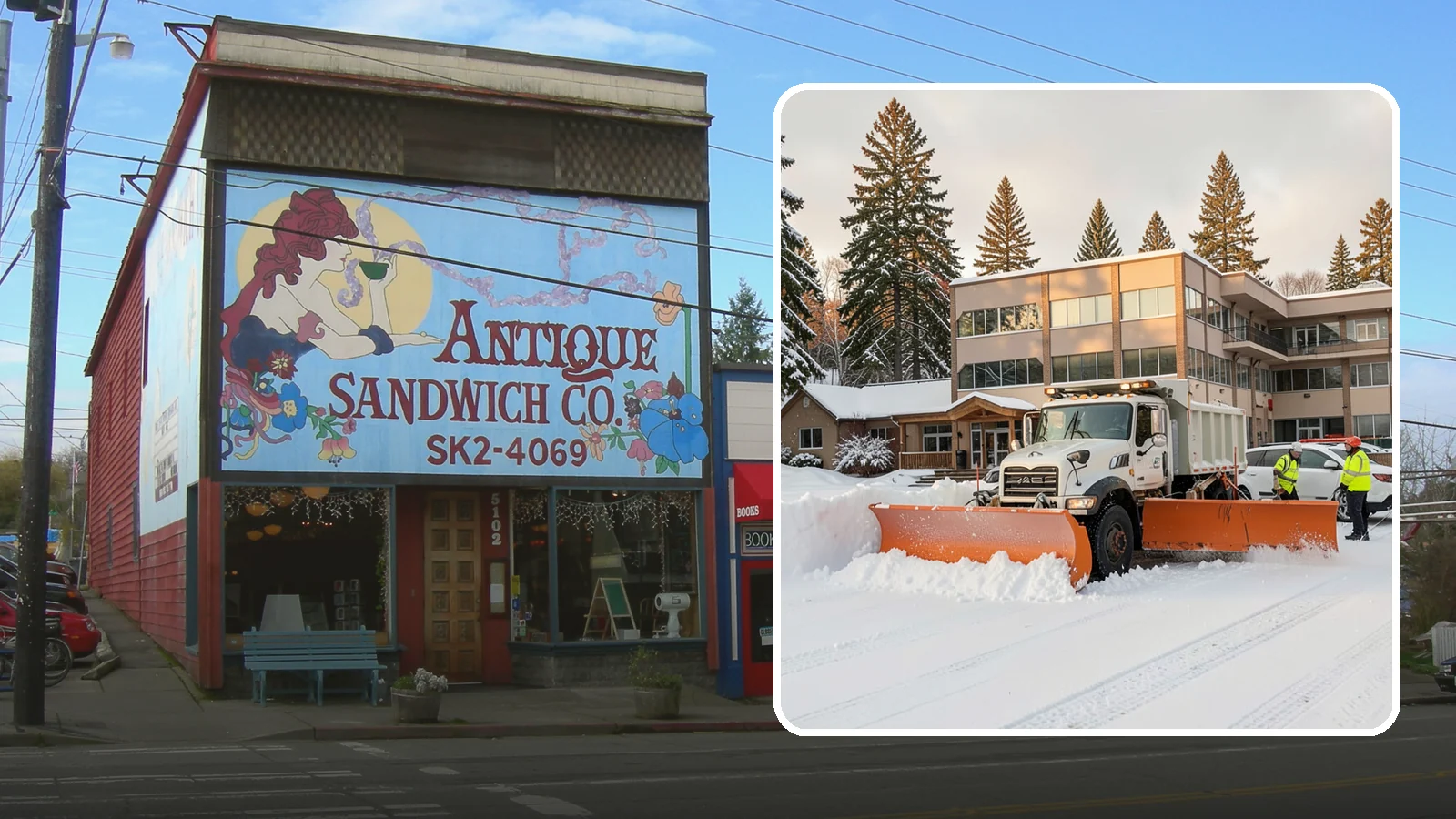 Restaurant Snow Plowing in Ruston, Pierce County, WA - We plow restaurant lots and entrances before service so diners and delivery drivers reach your doors safely.