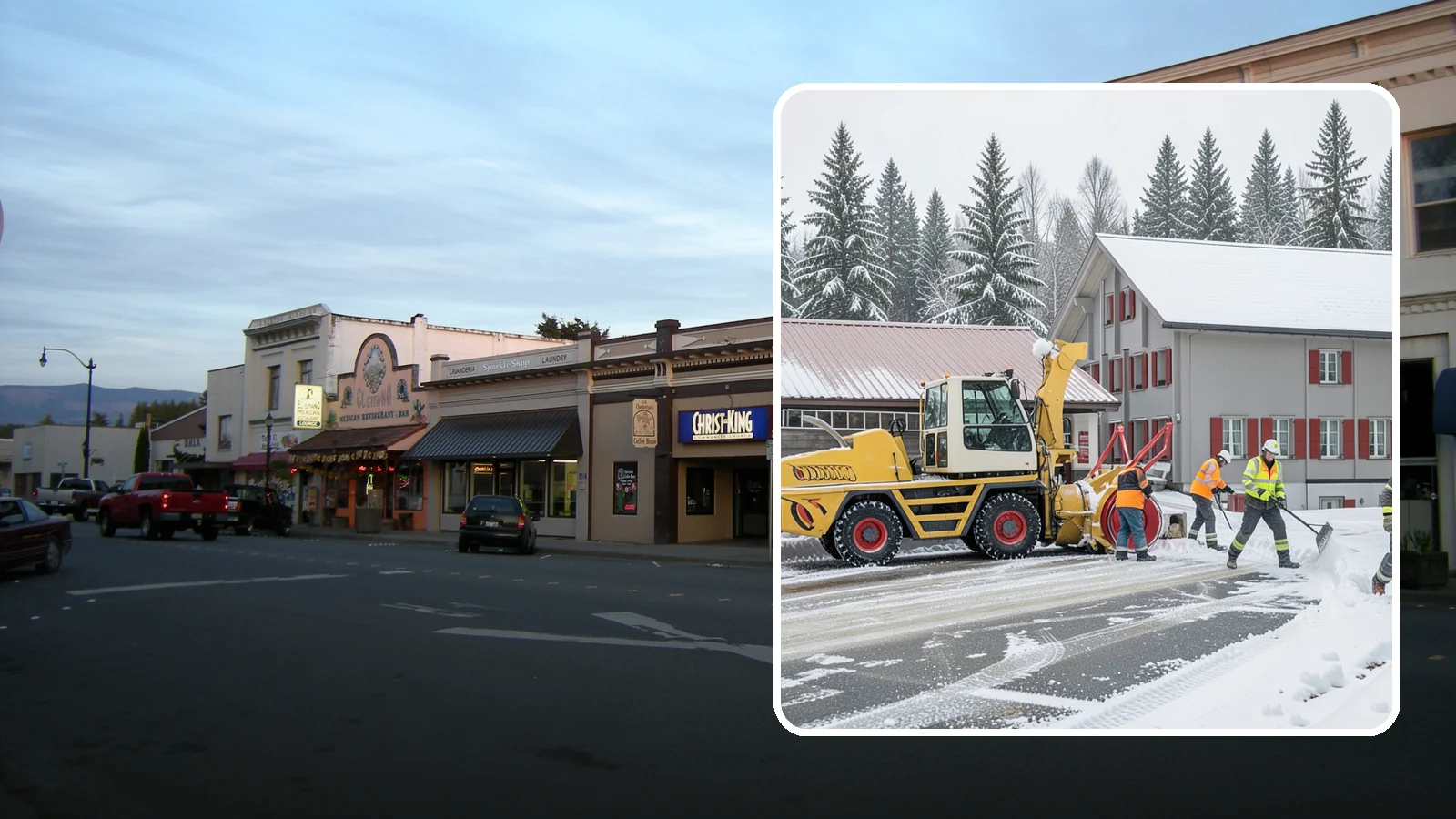 Restaurant Snow Removal in Burlington, Skagit County, WA - Keep diners and delivery drivers moving safely by clearing your restaurant's lot, entrance, and patio during winter weather.