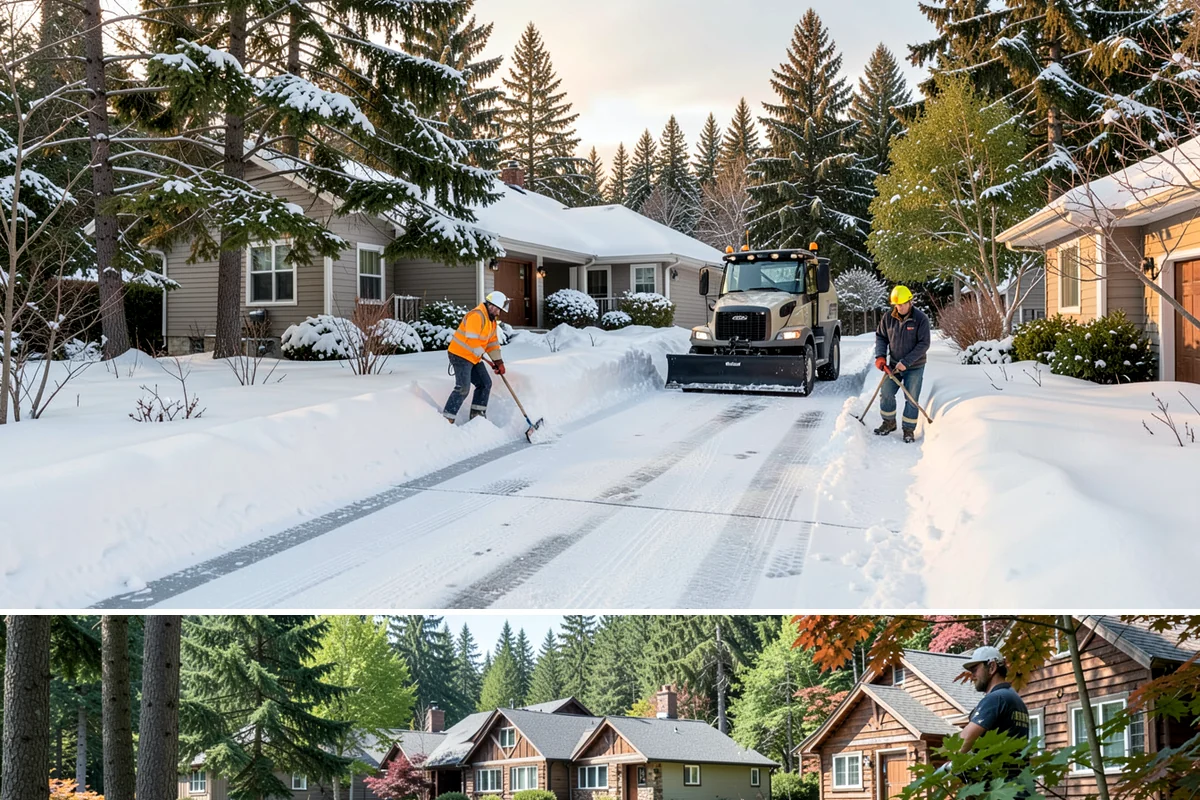 Restaurant Snow Removal in Edgewood, Pierce County, WA - Restaurants need attentive service during December and January evenings when cold nights ice over front walks right at dinner...