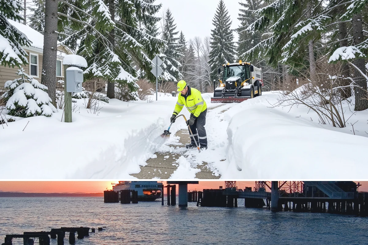 Restaurant Snow Removal in Edmonds, Snohomish County, WA - Restaurants need attentive service during December and January evenings when cold nights ice over front walks right at dinner...