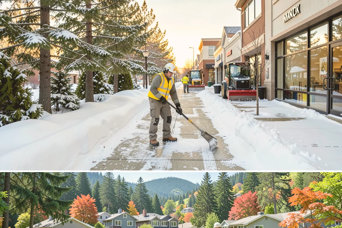 Restaurant Snow Removal in Fircrest, Pierce County, WA - Restaurants need attentive service during December and January evenings when cold nights ice over front walks right at dinner...