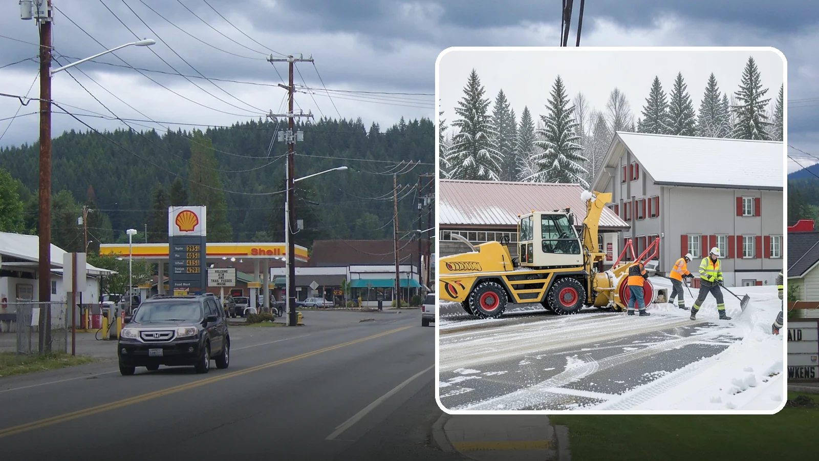Restaurant Snow Removal in Granite Falls, Snohomish County, WA - Keep diners and delivery drivers moving safely by clearing your restaurant's lot, entrance, and patio during winter weather.