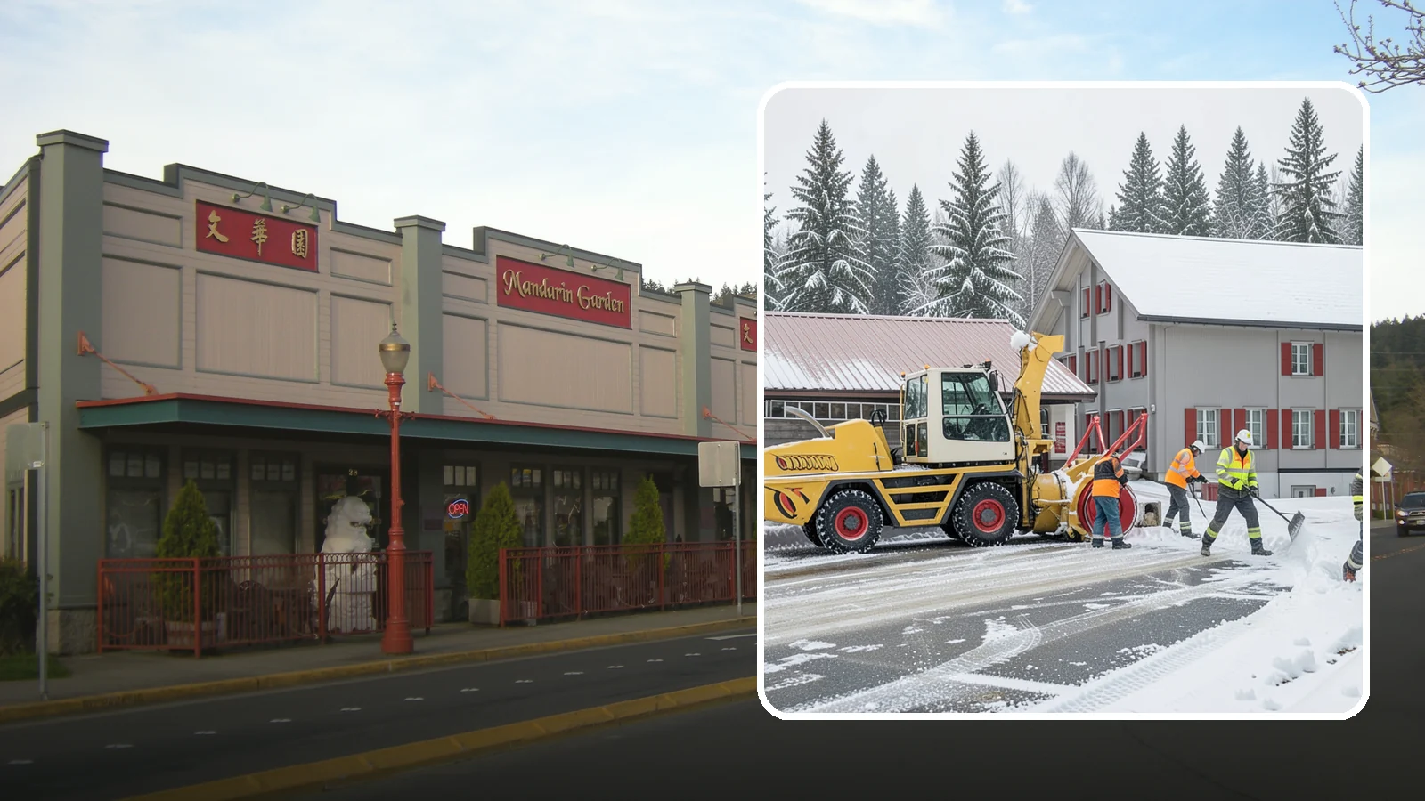 Restaurant Snow Removal in Issaquah, King County, WA - Keep diners and delivery drivers moving safely by clearing your restaurant's lot, entrance, and patio during winter weather.