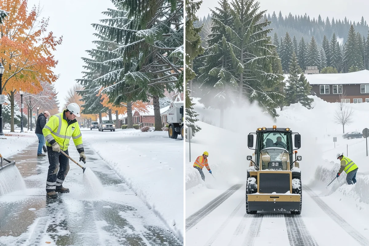 Restaurant Snow Removal in Medina, King County, WA - Identify guest entrances, patio areas, and delivery access