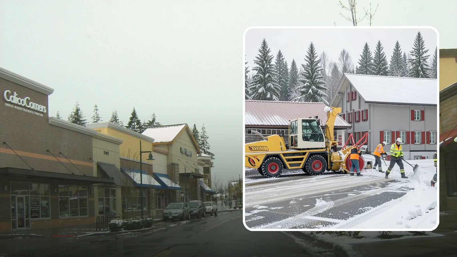 Restaurant Snow Removal in Mill Creek, Snohomish County, WA - Keep diners and delivery drivers moving safely by clearing your restaurant's lot, entrance, and patio during winter weather.