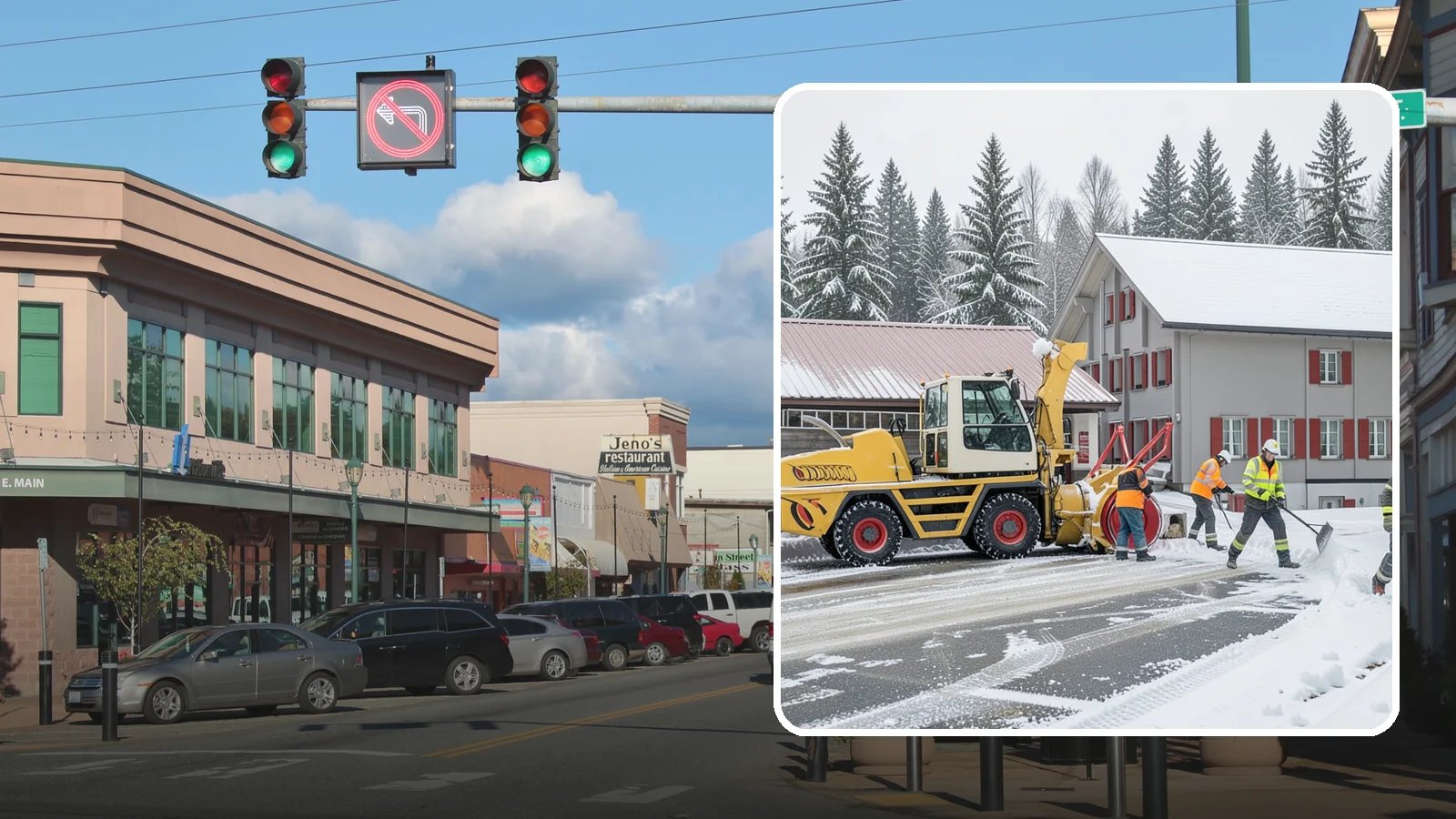 Restaurant Snow Removal in Monroe, Snohomish County, WA - Keep diners and delivery drivers moving safely by clearing your restaurant's lot, entrance, and patio during winter weather.