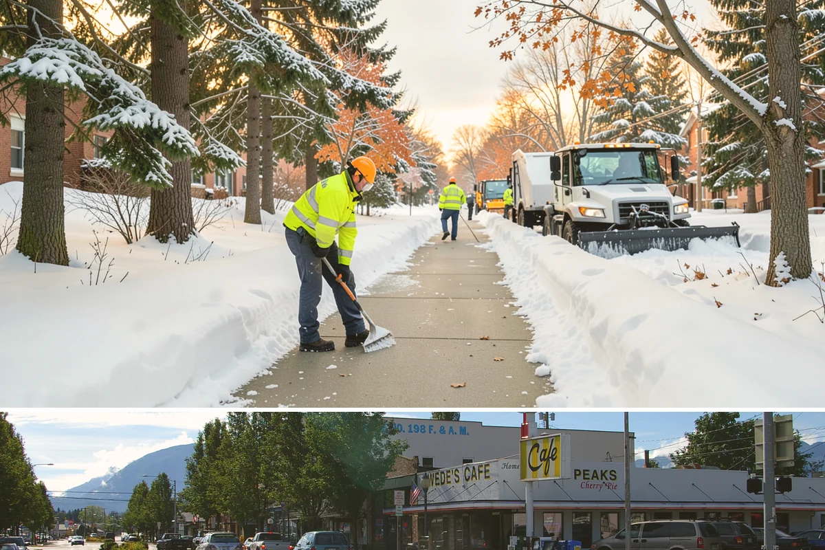Restaurant Snow Removal in North Bend, King County, WA - Restaurants need attentive service during December and January evenings when cold nights ice over front walks right at dinner...