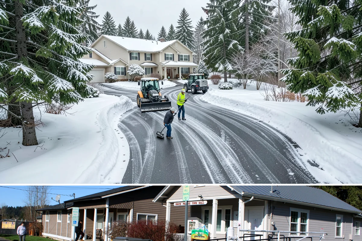 Restaurant Snow Removal in South Prairie, Pierce County, WA - Restaurants need attentive service during December and January evenings when cold nights ice over front walks right at dinner...