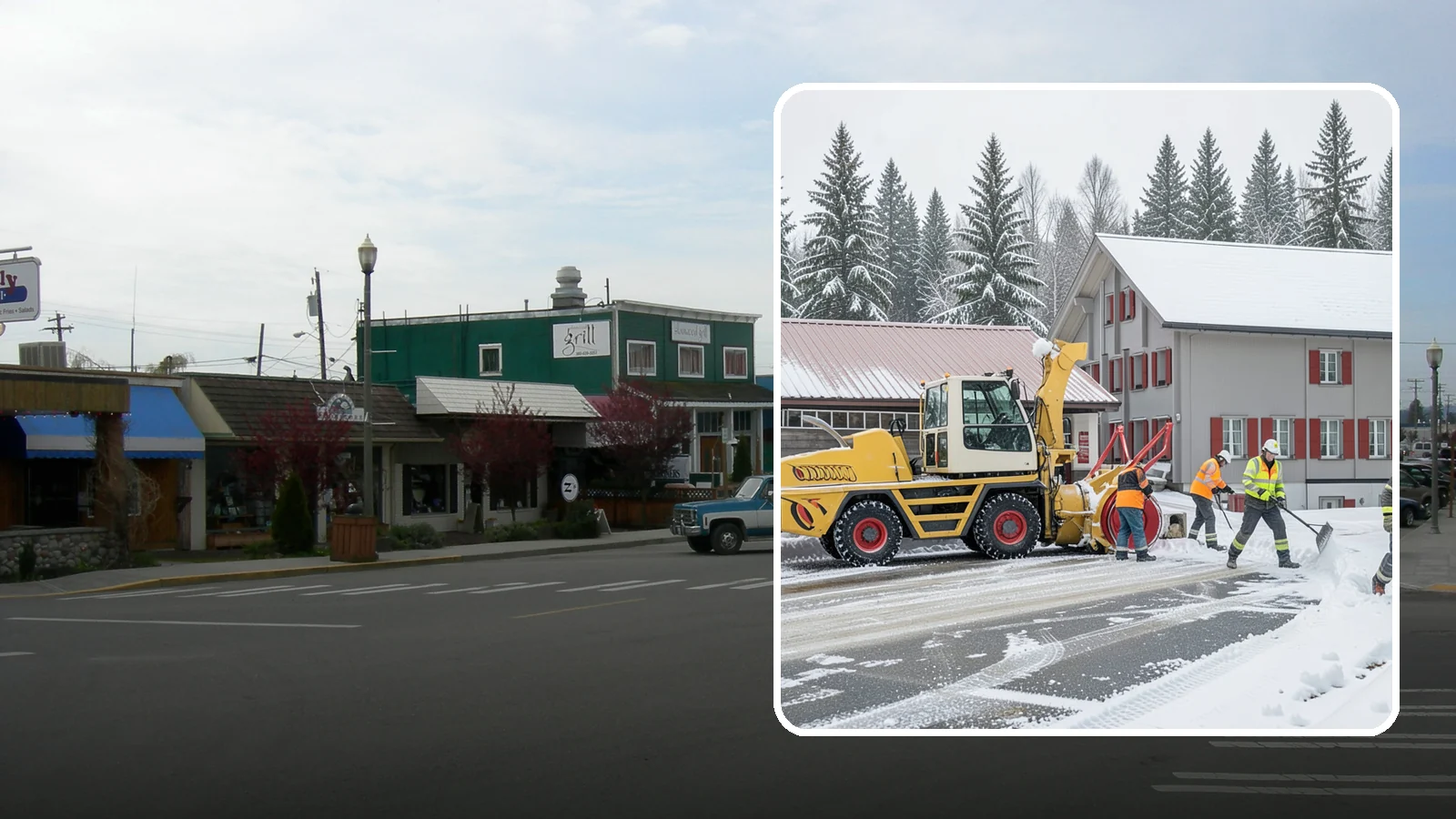 Restaurant Snow Removal in Stanwood, Snohomish County, WA - Keep diners and delivery drivers moving safely by clearing your restaurant's lot, entrance, and patio during winter weather.