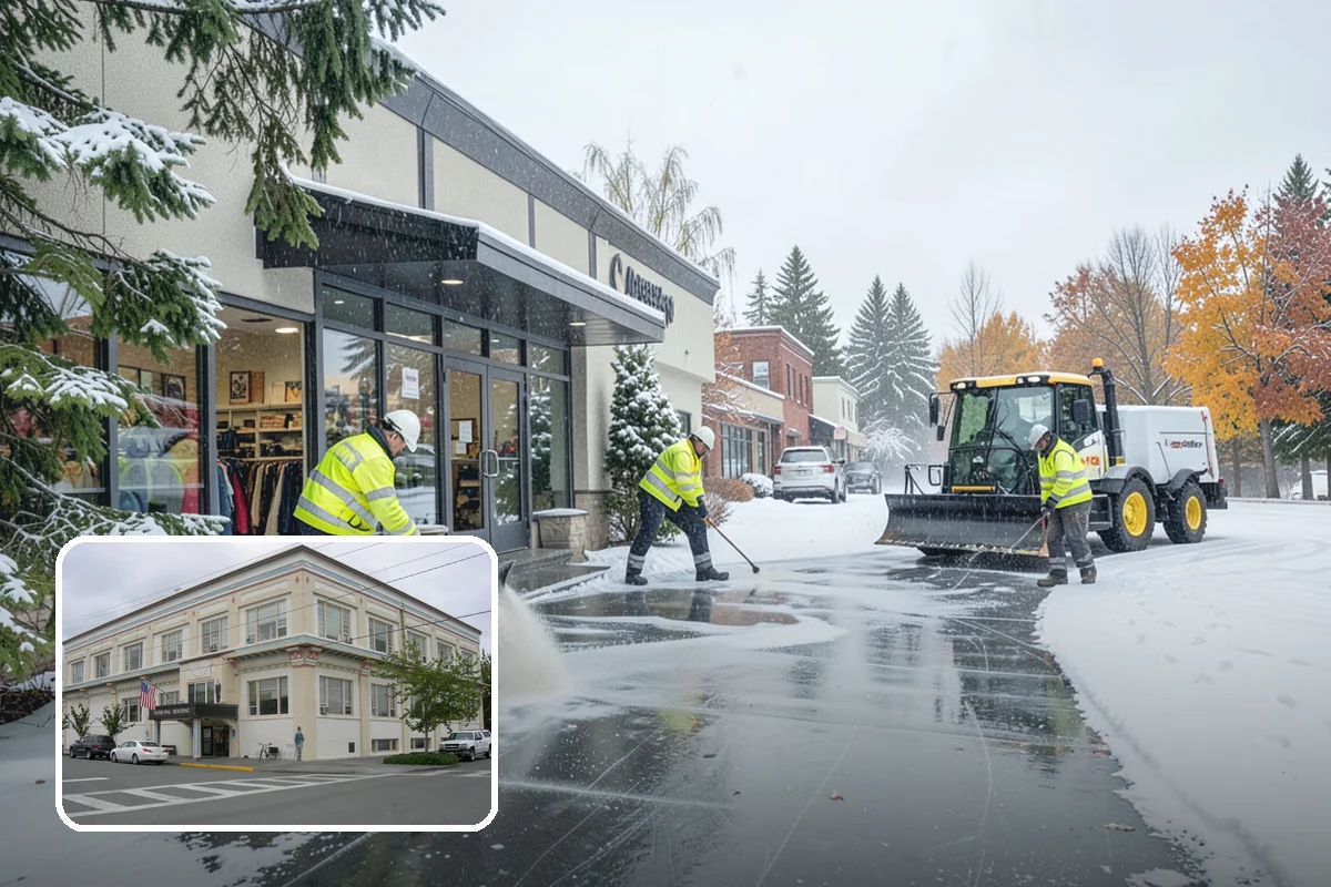 Retail Parking Lot Snow Removal in Anacortes, Skagit County, WA - Cleared lots that keep shoppers coming during storms