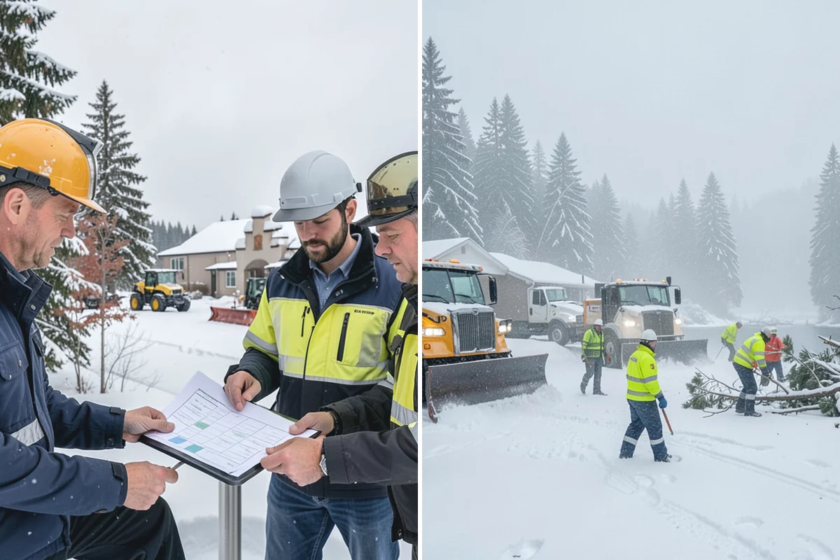 Retail Parking Lot Snow Removal in Bonney Lake, Pierce County, WA - Review store hours, high-traffic zones, and cart return areas