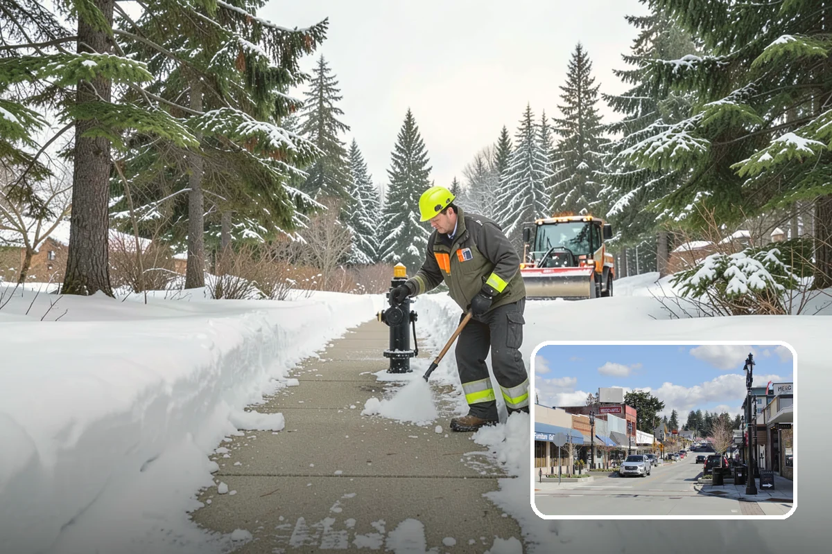 Retail Parking Lot Snow Removal in Bothell, King County, WA - Cleared lots that keep shoppers coming during storms