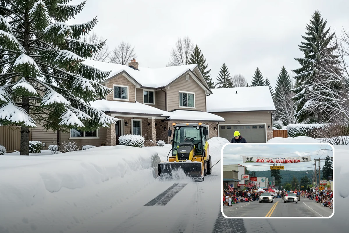 Retail Parking Lot Snow Removal in Carnation, King County, WA - Cleared lots that keep shoppers coming during storms