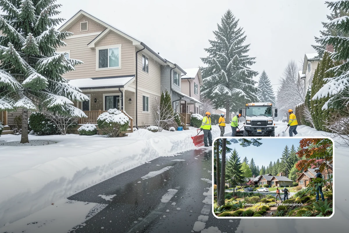 Retail Parking Lot Snow Removal in Edgewood, Pierce County, WA - Cleared lots that keep shoppers coming during storms