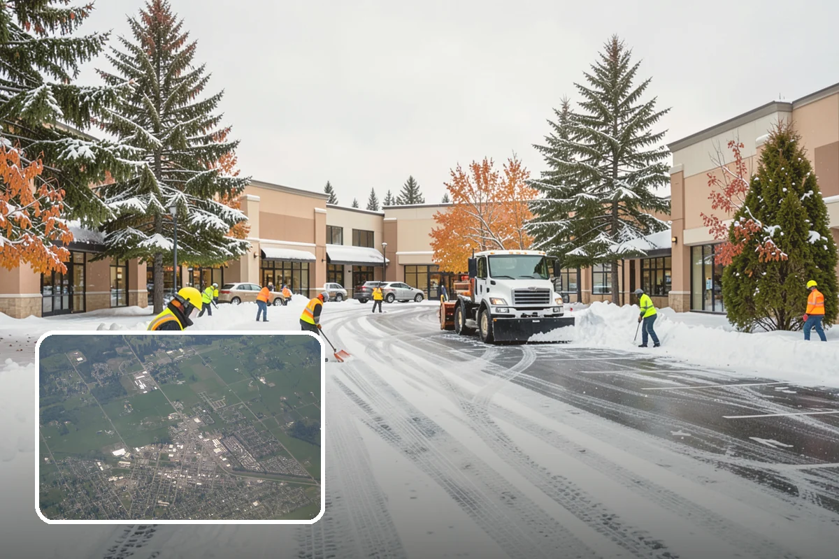 Retail Parking Lot Snow Removal in Enumclaw, King County, WA - Cleared lots that keep shoppers coming during storms