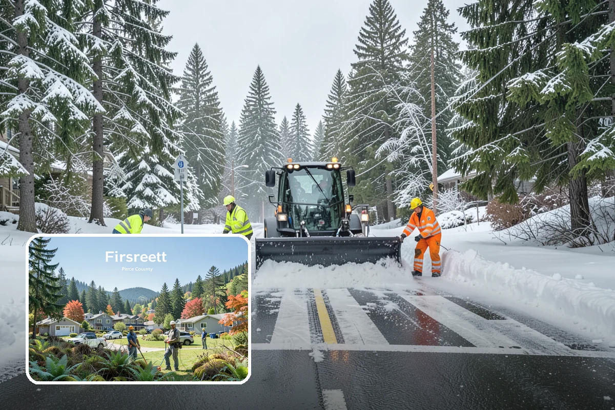 Retail Parking Lot Snow Removal in Fircrest, Pierce County, WA - Cleared lots that keep shoppers coming during storms