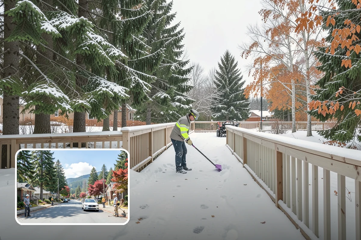 Retail Parking Lot Snow Removal in Hunts Point, King County, WA - Cleared lots that keep shoppers coming during storms