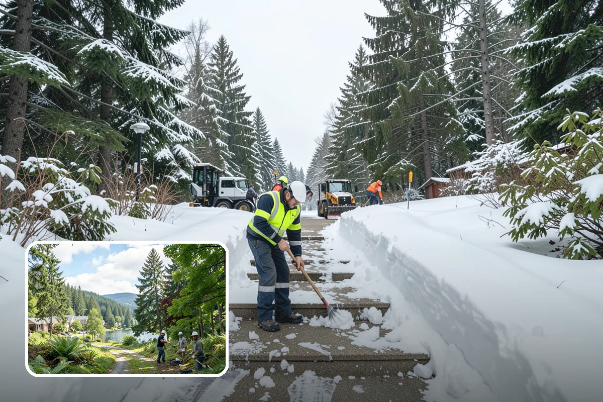 Retail Parking Lot Snow Removal in Lake Forest Park, King County, WA - Cleared lots that keep shoppers coming during storms