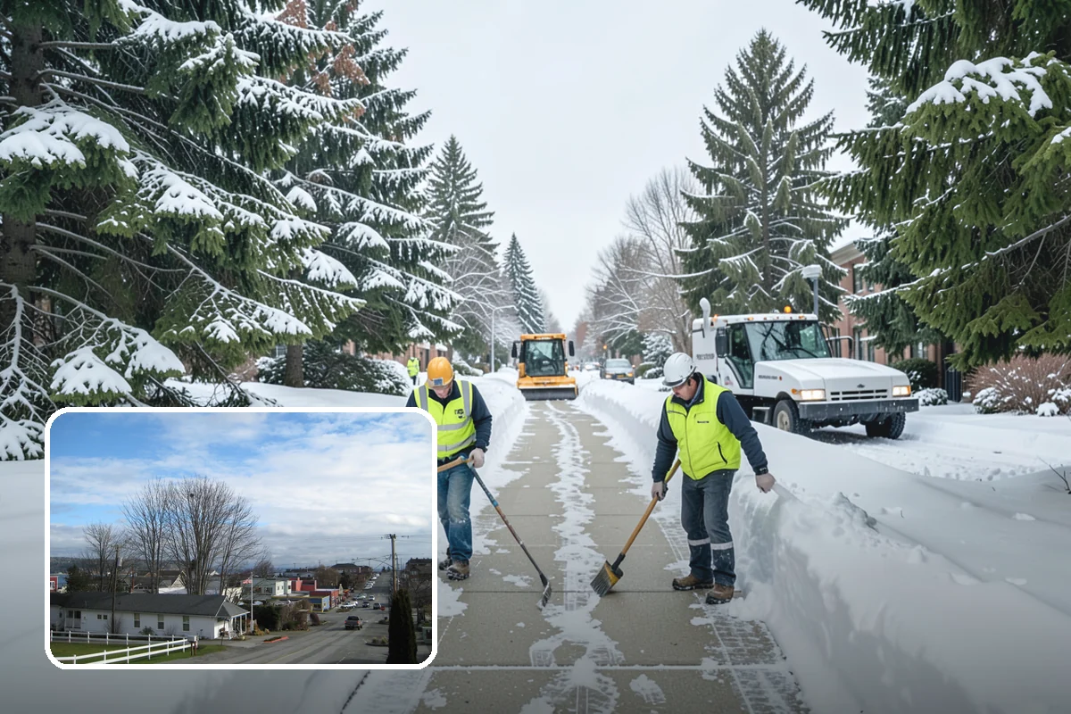 Retail Parking Lot Snow Removal in Langley, Island County, WA - Cleared lots that keep shoppers coming during storms