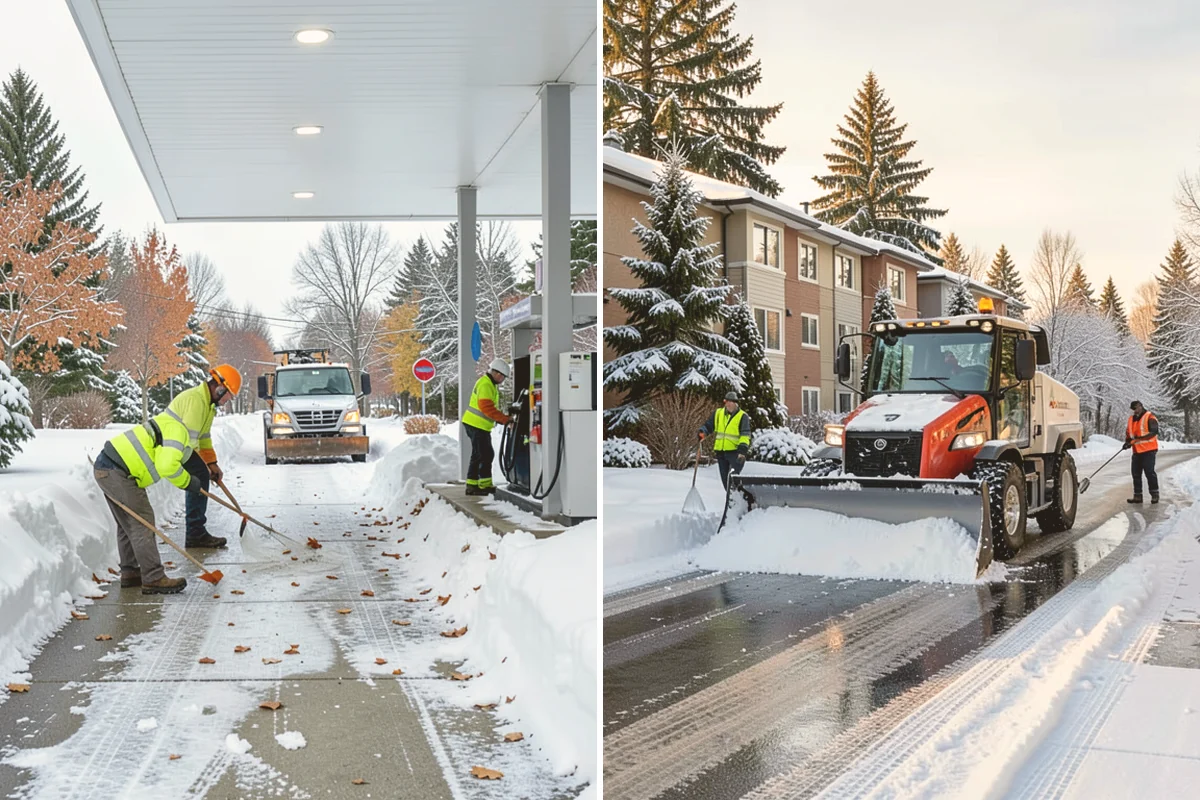 Retail Parking Lot Snow Removal in Langley, Island County, WA - Review store hours, high-traffic zones, and cart return areas