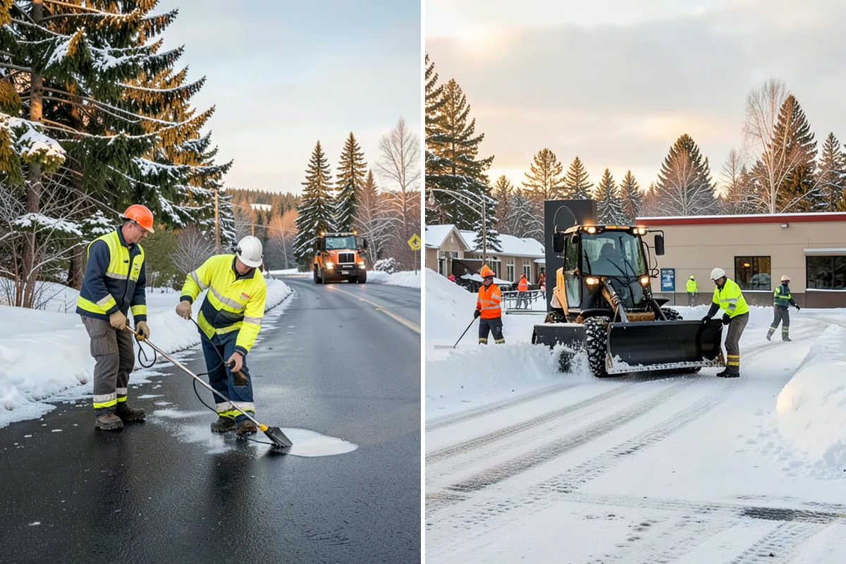 Retail Parking Lot Snow Removal in Lyman, Skagit County, WA - Review store hours, high-traffic zones, and cart return areas