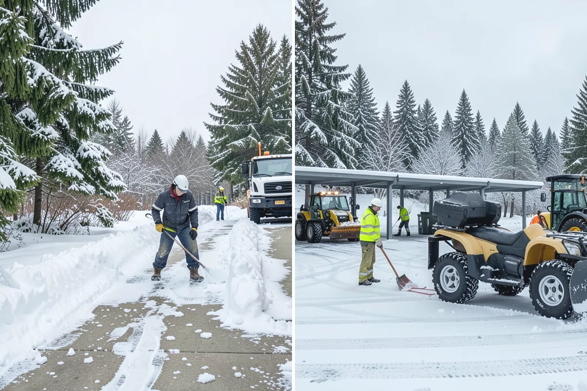 Retail Parking Lot Snow Removal in Medina, King County, WA - Review store hours, high-traffic zones, and cart return areas
