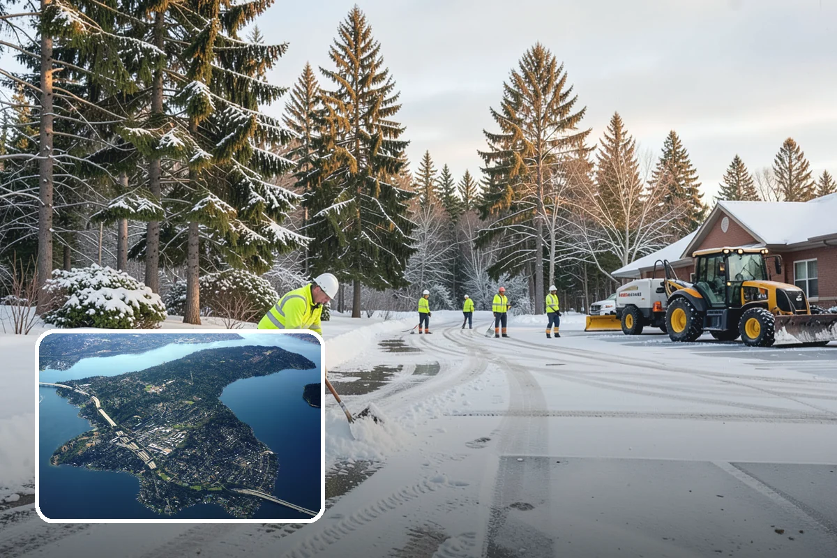 Retail Parking Lot Snow Removal in Mercer Island, King County, WA - Cleared lots that keep shoppers coming during storms