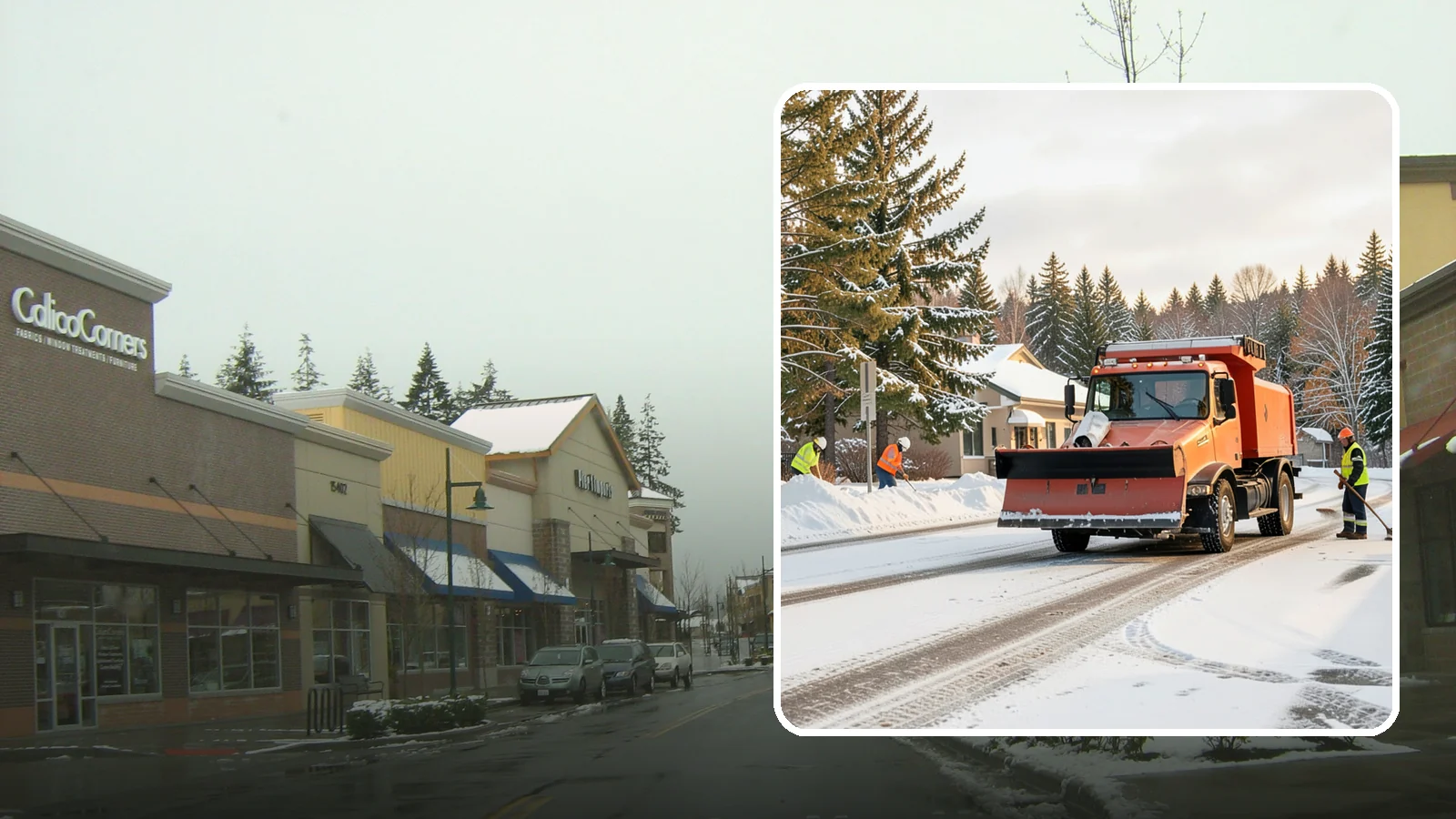 Retail Parking Lot Snow Removal in Mill Creek, Snohomish County, WA - Protect foot traffic and sales by keeping your retail parking lot cleared and safe through every Western Washington winter...