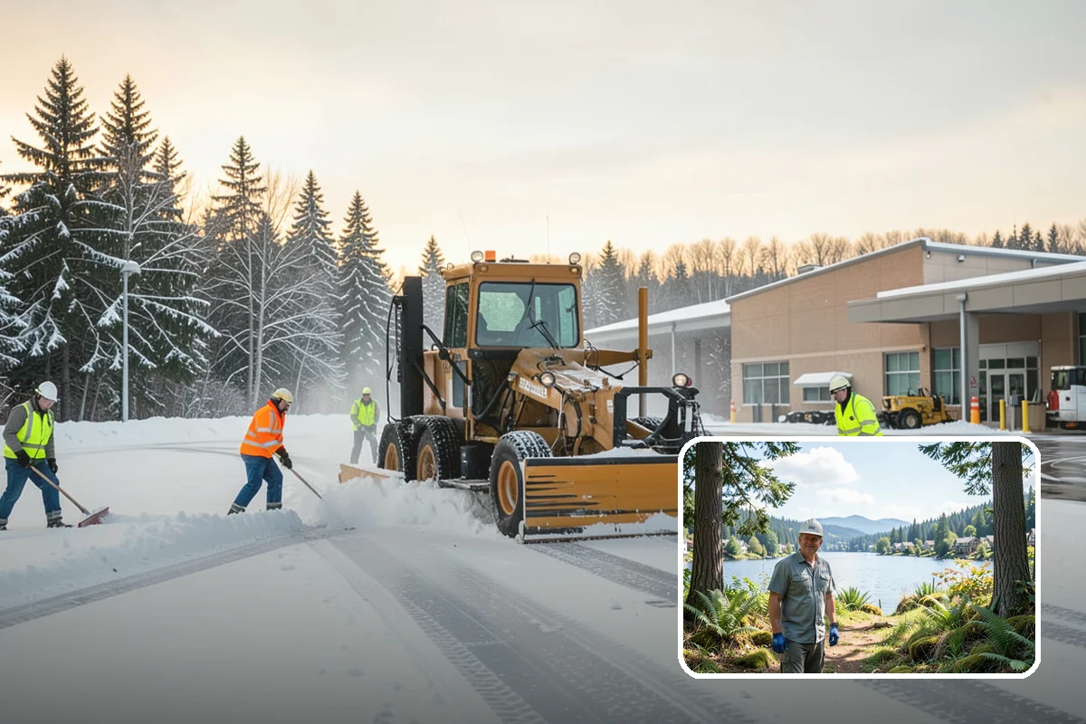 Retail Parking Lot Snow Removal in Milton, King County, WA - Cleared lots that keep shoppers coming during storms