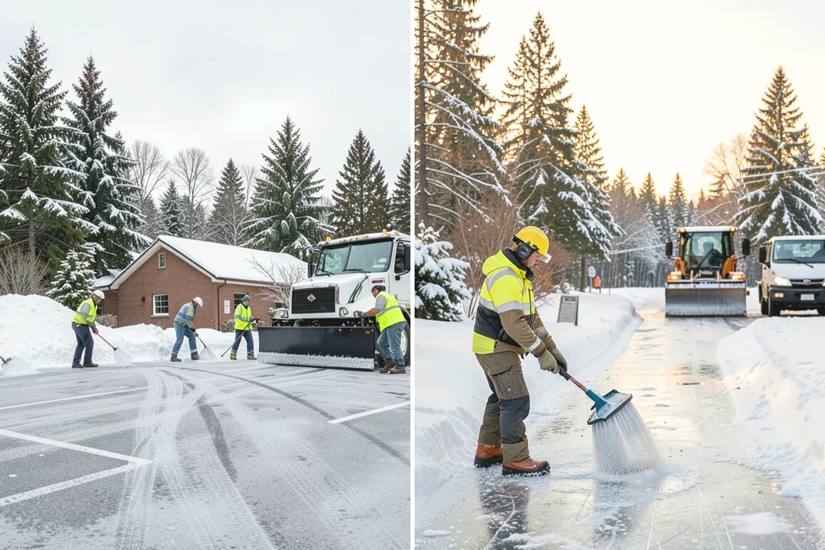 Retail Parking Lot Snow Removal in Monroe, Snohomish County, WA - Review store hours, high-traffic zones, and cart return areas