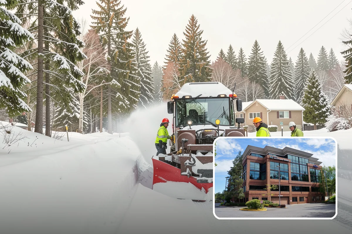 Retail Parking Lot Snow Removal in Mountlake Terrace, Snohomish County, WA - Cleared lots that keep shoppers coming during storms