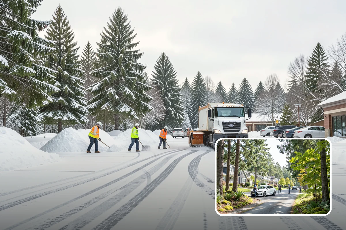 Retail Parking Lot Snow Removal in Normandy Park, King County, WA - Cleared lots that keep shoppers coming during storms