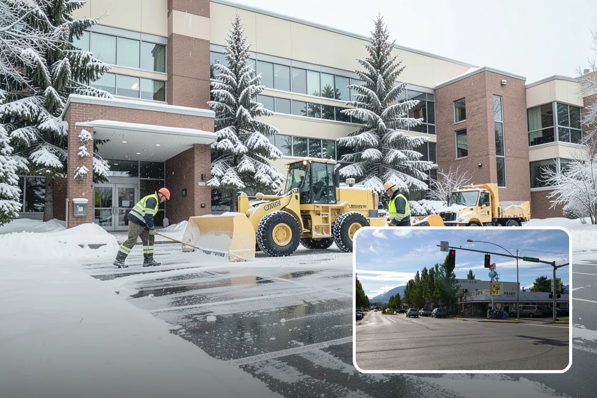 Retail Parking Lot Snow Removal in North Bend, King County, WA - Cleared lots that keep shoppers coming during storms