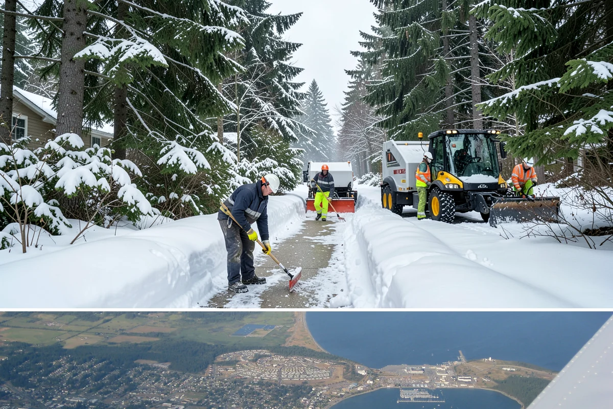 Retail Parking Lot Snow Removal in Oak Harbor, Island County, WA - Retail lots face the highest exposure during the December holiday shopping season when cold snaps collide with peak customer...