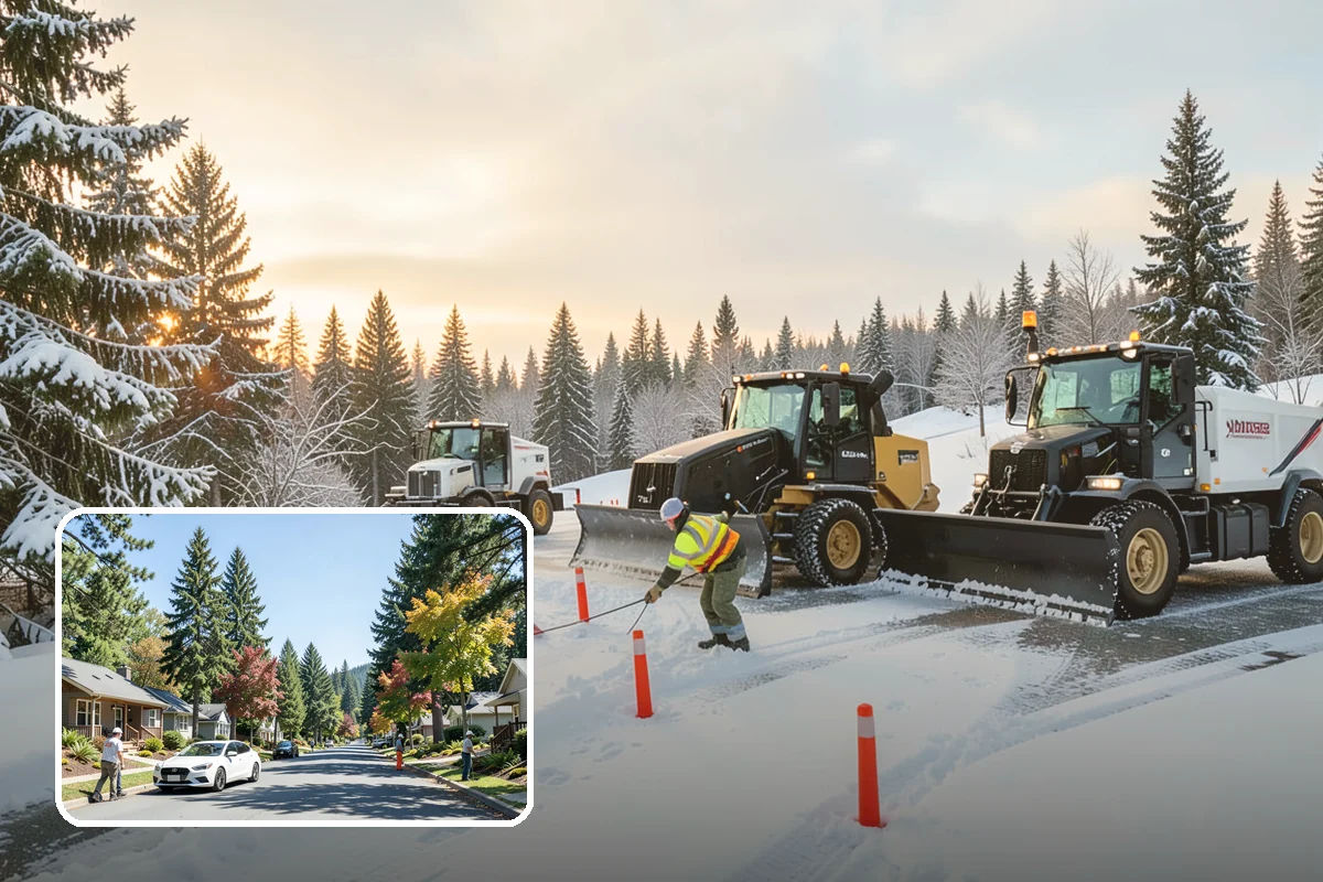 Retail Parking Lot Snow Removal in Orting, Pierce County, WA - Cleared lots that keep shoppers coming during storms