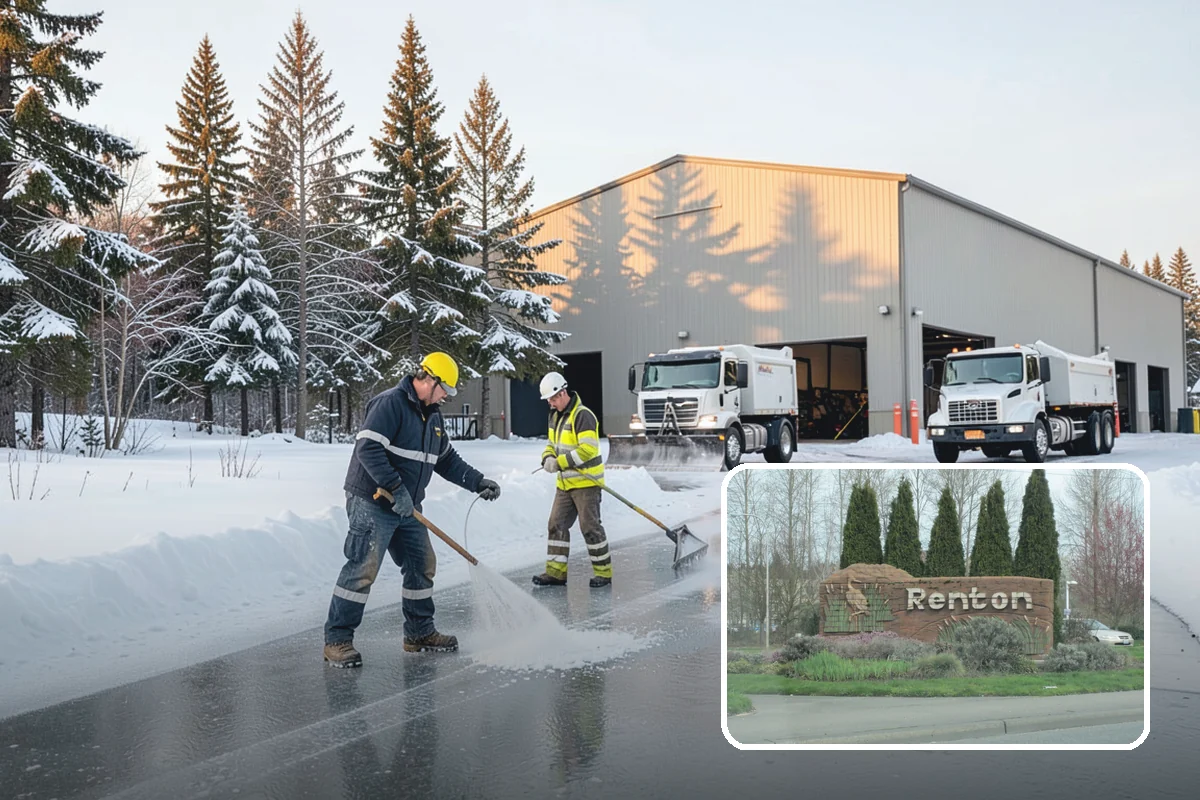 Retail Parking Lot Snow Removal in Renton, King County, WA - Cleared lots that keep shoppers coming during storms