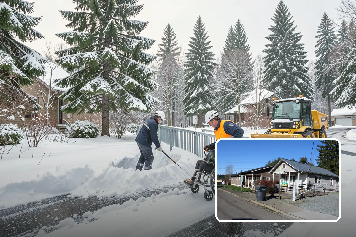 Retail Parking Lot Snow Removal in South Prairie, Pierce County, WA - Cleared lots that keep shoppers coming during storms