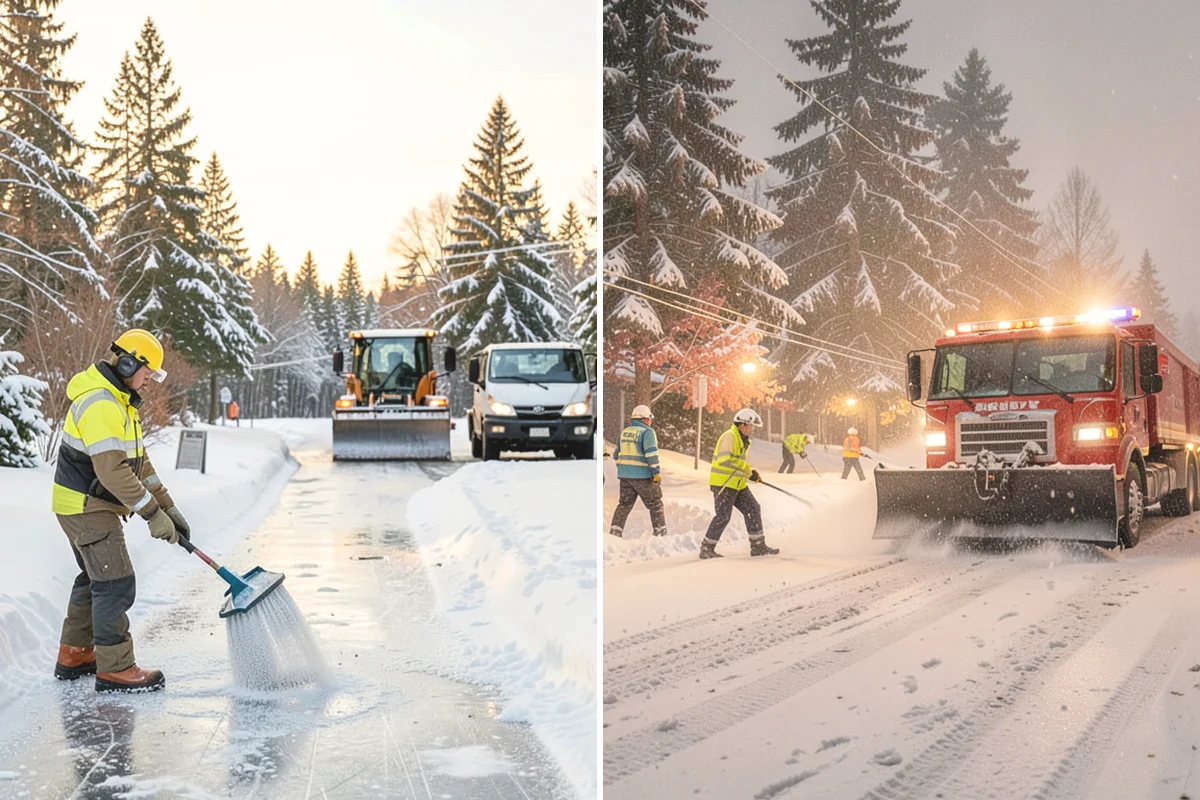 Retail Parking Lot Snow Removal in Tukwila, King County, WA - Review store hours, high-traffic zones, and cart return areas