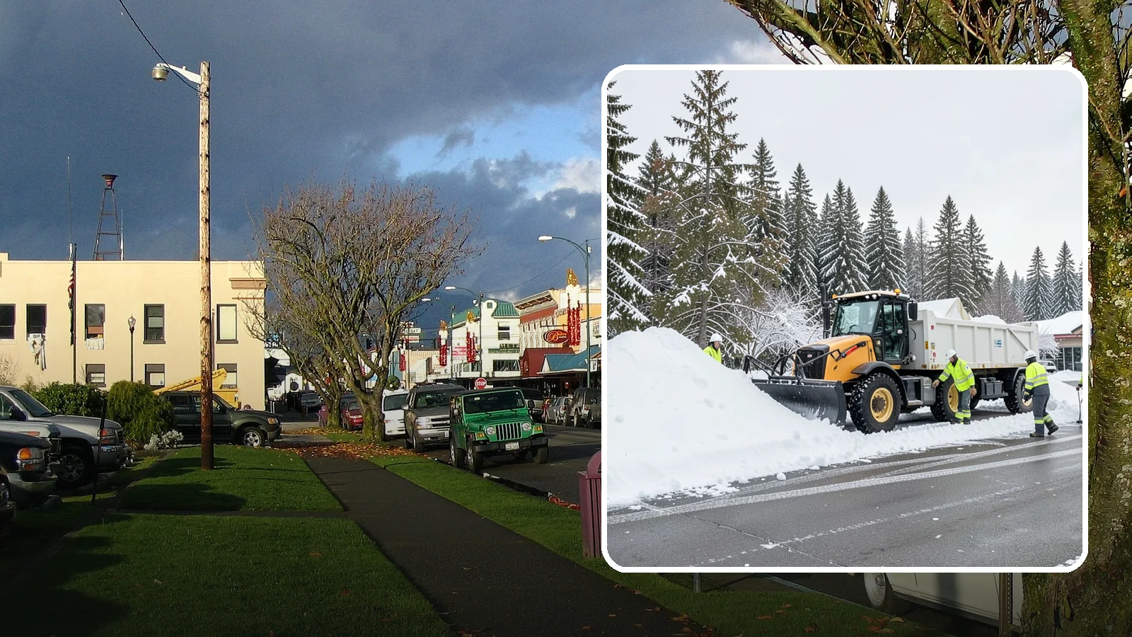 Retail Snow Hauling in Arlington, Snohomish County, WA - We haul snow away from retail storefronts and lots so customer parking and entrances stay open and inviting.