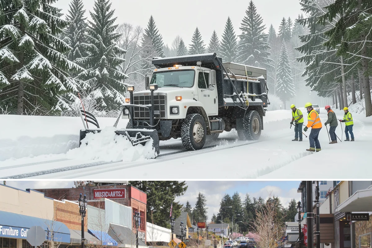 Retail Snow Hauling in Bothell, King County, WA - Retail hauling is best done after accumulation builds or when repeated freezes turn storefront piles into lasting ice.