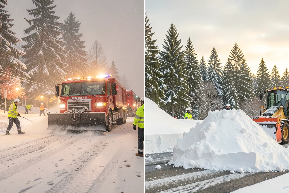 Retail Snow Hauling in Burien, King County, WA - We identify piles blocking parking and storefront views