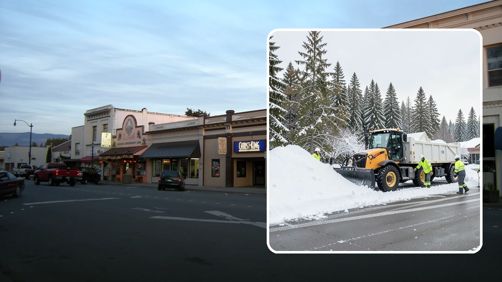 Retail Snow Hauling in Burlington, Skagit County, WA - We haul snow away from retail storefronts and lots so customer parking and entrances stay open and inviting.