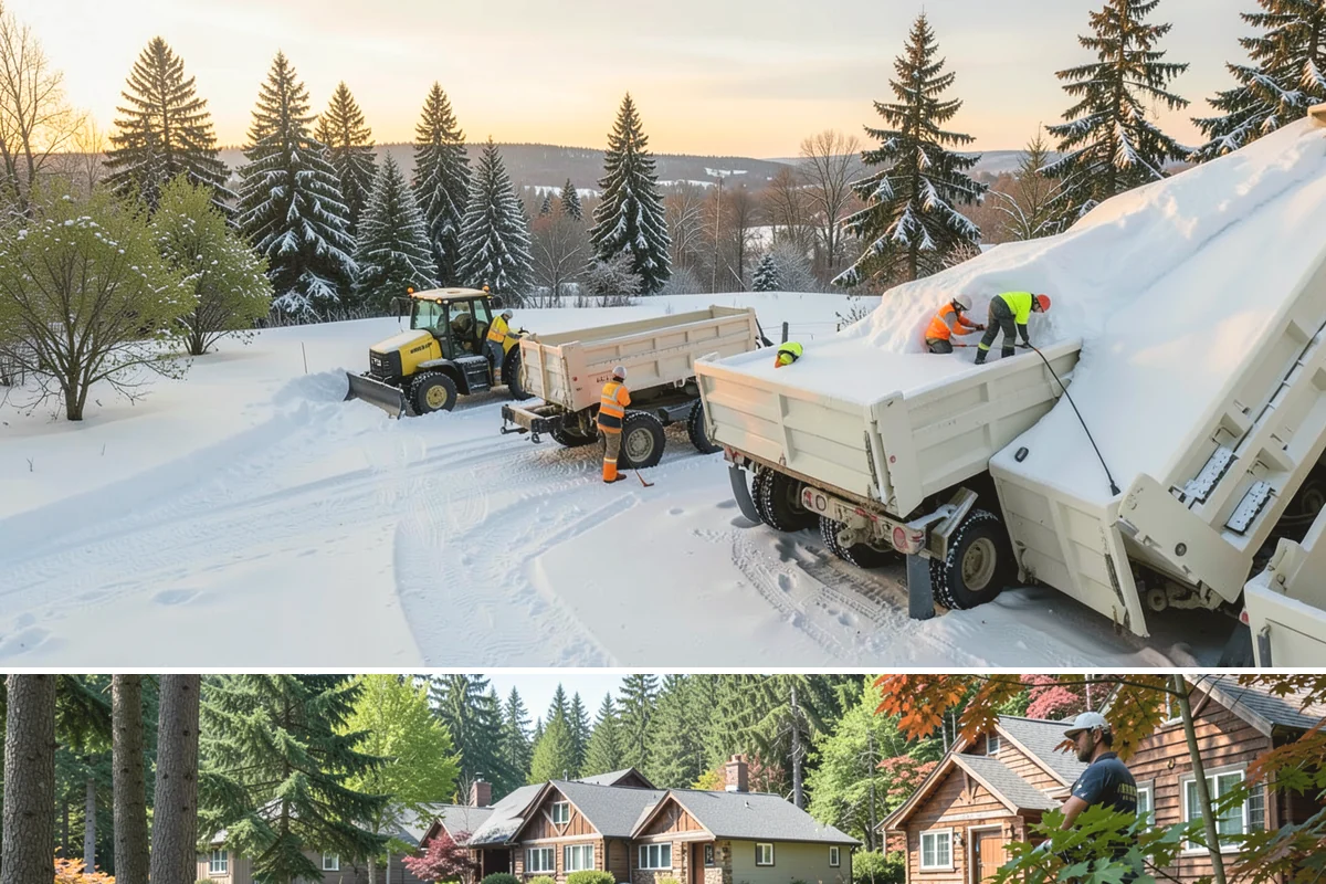 Retail Snow Hauling in Edgewood, Pierce County, WA - Retail hauling is best done after accumulation builds or when repeated freezes turn storefront piles into lasting ice.