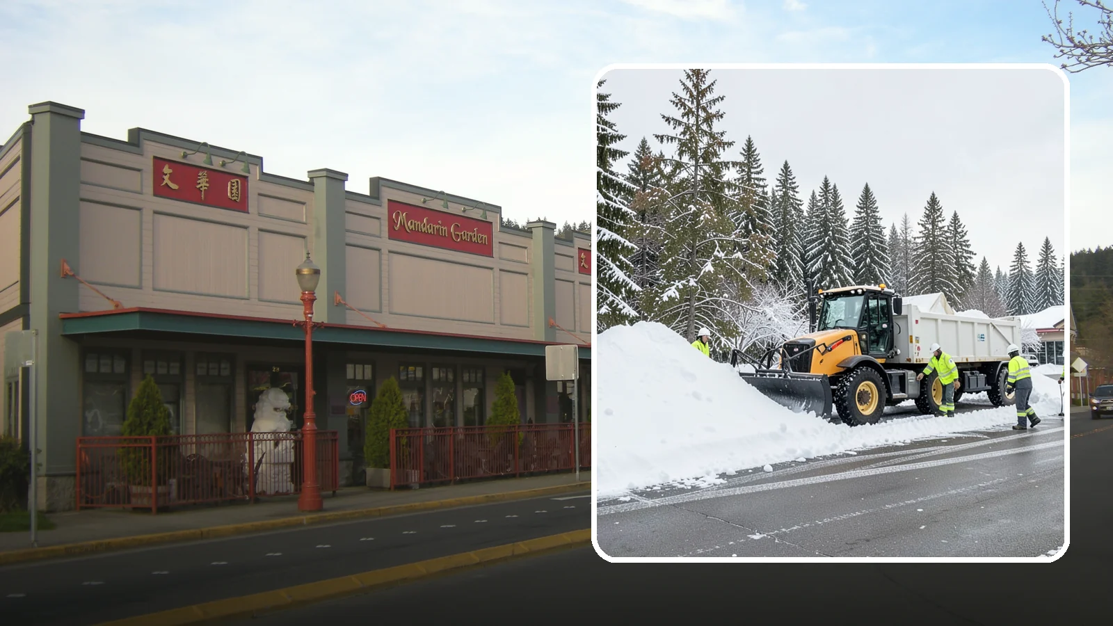 Retail Snow Hauling in Issaquah, King County, WA - We haul snow away from retail storefronts and lots so customer parking and entrances stay open and inviting.
