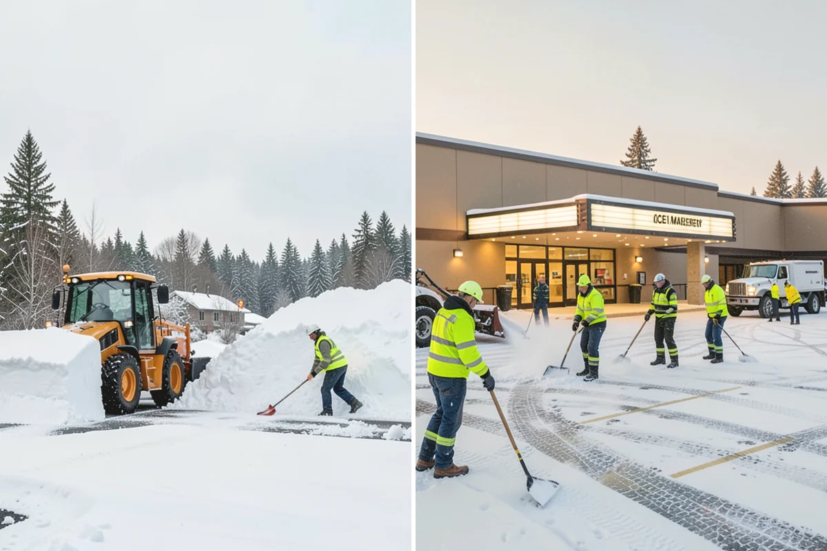 Retail Snow Hauling in Issaquah, King County, WA - We identify piles blocking parking and storefront views